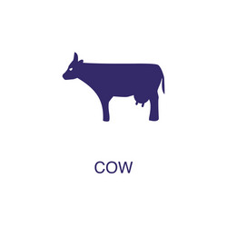 cow element in flat simple style on white vector image
