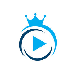 King play button icon logo vector