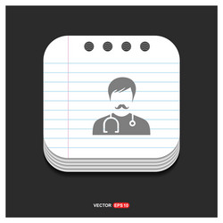 Medical user icon gray on notepad style vector