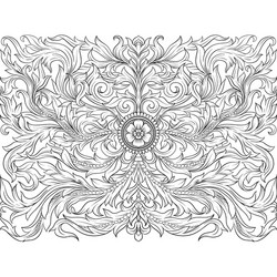 seamless pattern background in baroque rococo vector