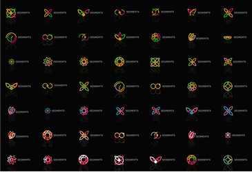 set of linear abstract logos swirl circle vector image