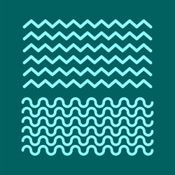 two shape water element design in line vector image