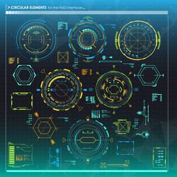 Circular HUD Elements - User Interface vector image