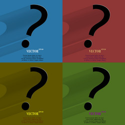 color set question mark flat modern web button vector image