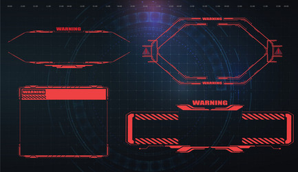 Futuristic HUD & UI Elements - Warning Signals vector image