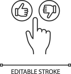 like and dislike buttons click linear icon vector image