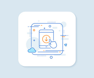 scroll down tablet pc line icon scrolling screen vector image