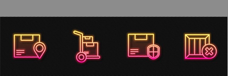 set line delivery security with shield location vector image
