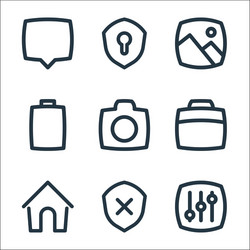 basic ui line icons linear set quality vector image