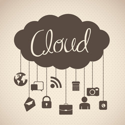 cloud computers and communications technology vector image