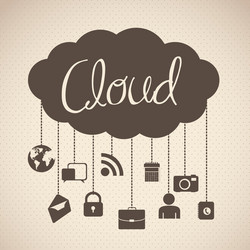 Cloud computers and communications technology vector