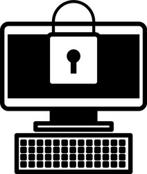 Computer device online padlock security vector