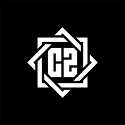 Cz monogram logo with sharped shape design Vector Image