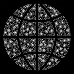 flare mesh wire frame planet globe with vector image