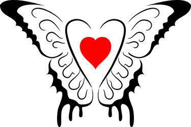 Heart with wings vector