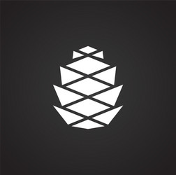 pine cone icon on background for graphic and web vector image