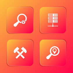 set search location server data web hosting vector image