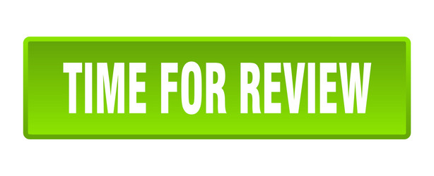 time for review button square vector image