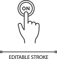 turn on button click linear icon vector image