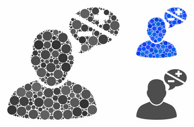 User arguments mosaic icon round dots vector