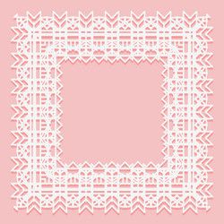 White lace frame square shapes openwork edges vector