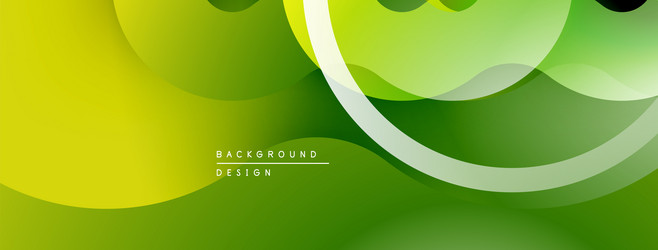 abstract green background overlapping circles vector image