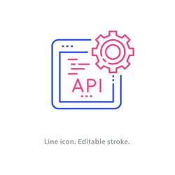 API Line Icon - Editable Stroke vector image