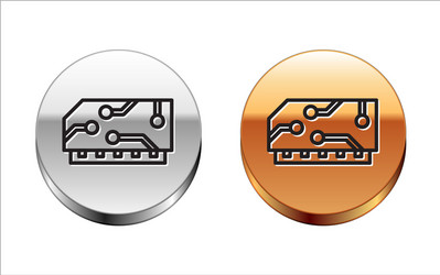 black line ram random access memory icon isolated vector image