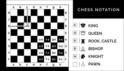 chess notation with letters and number vector image