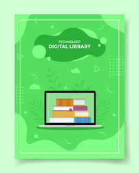 Digital online library concept for template vector