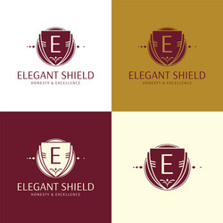 Linear shield logo line protection Royalty Free Vector Image
