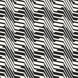 Monochrome moire effect textured zigzag pattern vector