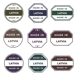 set of made in latvia labels ready to use vector image