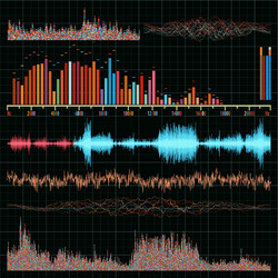 Sound waves set music background eps 8 vector