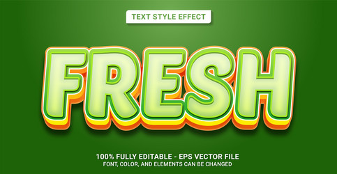 text style with fresh theme editable vector