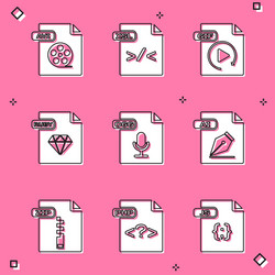 set avi file document xsl gif ruby ogg ai vector image