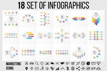set of infographics elements design template vector image