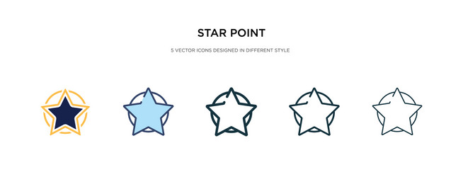 star point icon in different style two colored vector