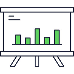 whiteboard with graph chart bar icon vector image