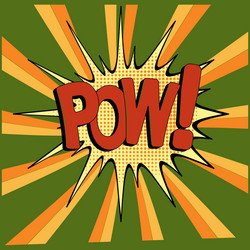 cartoon green pow vector