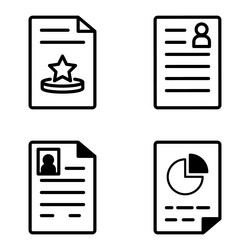 docs1-2 flat icon set isolated on white background vector image