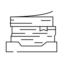 document stack list line icon vector image