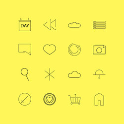 interface linear icon set simple outline icons vector image