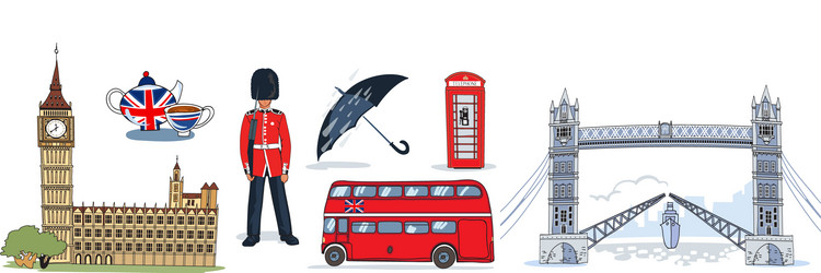 London landmarks set Royalty Free Vector Image