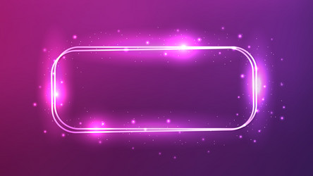 neon double rounded rectangular frame vector image