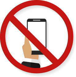 no phone symbol with shadow on a white background vector image