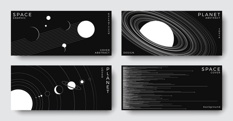 set of abstract space horizontal backgrounds vector image