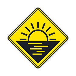 Yellow dawn icon Royalty Free Vector Image - VectorStock