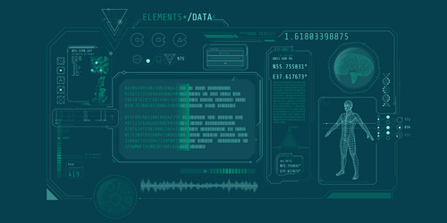 Biomedical Data Decoding Interface vector image
