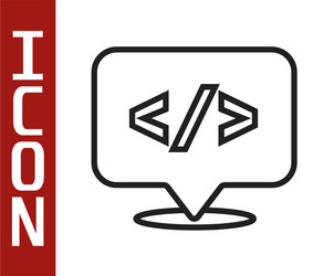 black line web design and front end development vector image